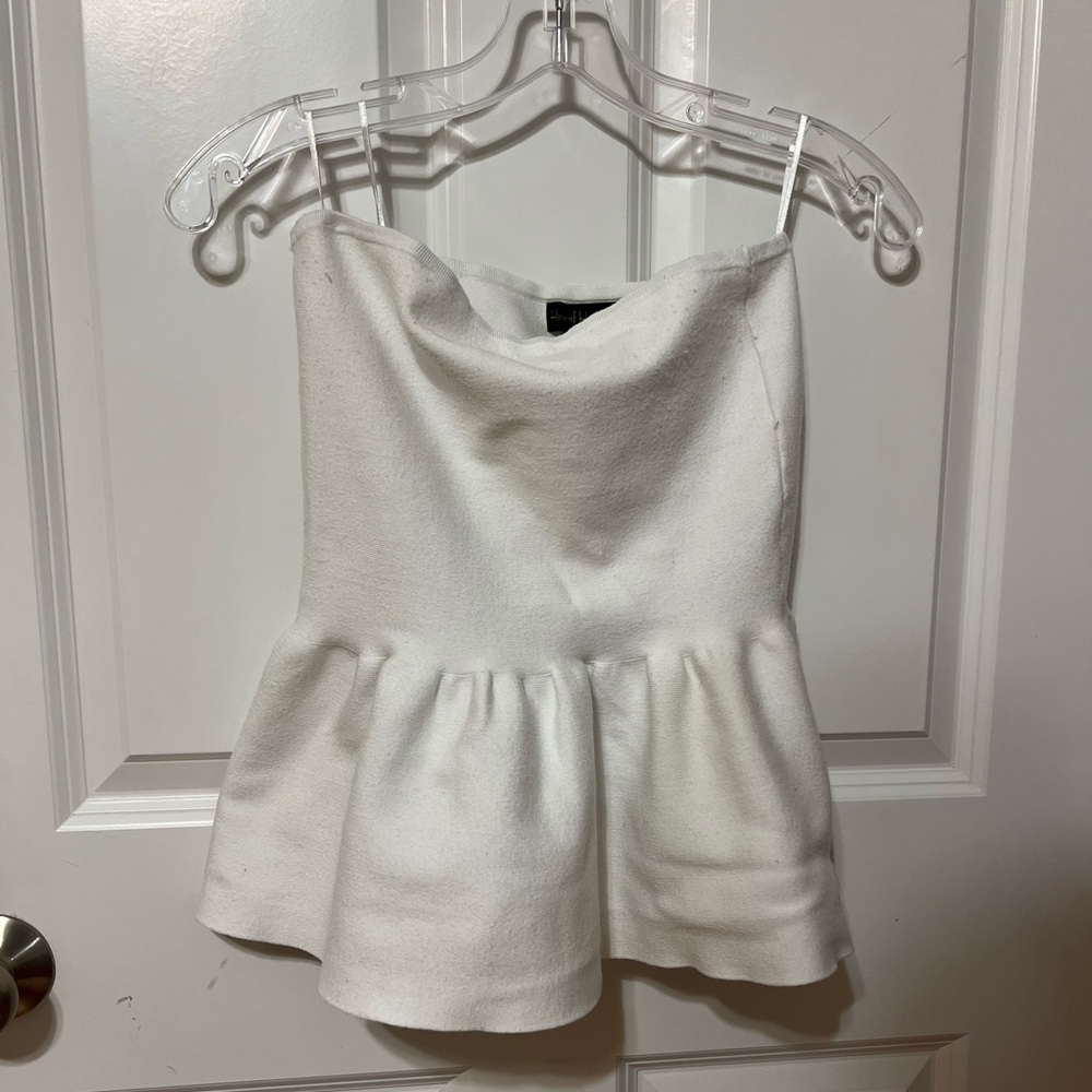 House of Harlow 1960 White Peplum Top